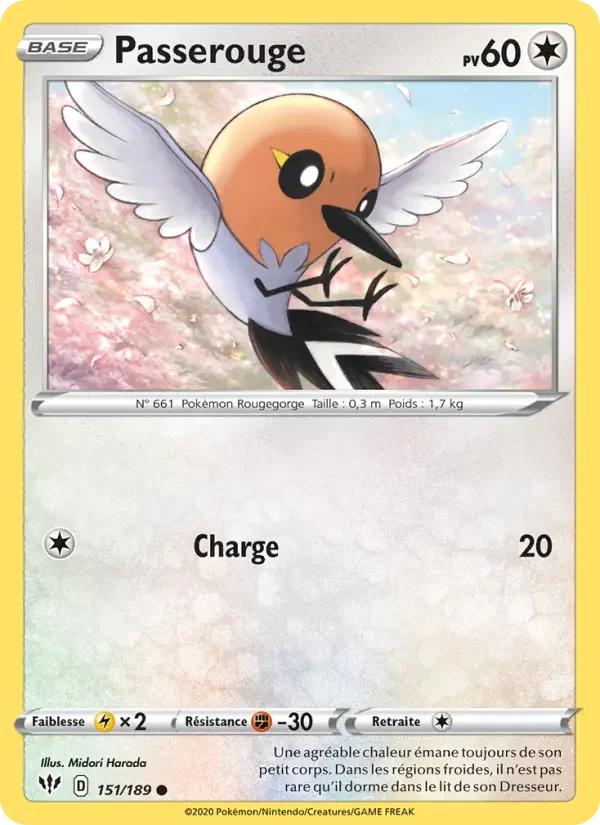 Carte Pokémon Passerouge — Ténèbres Embrasées