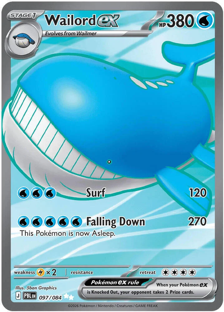 Carte Pokémon Wailord ex — Nuit Noire