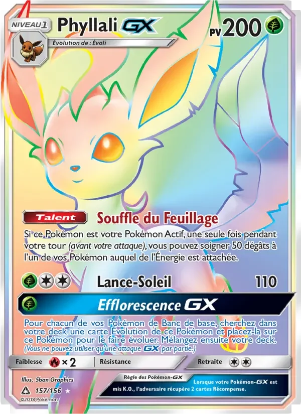 Carte Pokémon Phyllali GX — Ultra-Prisme
