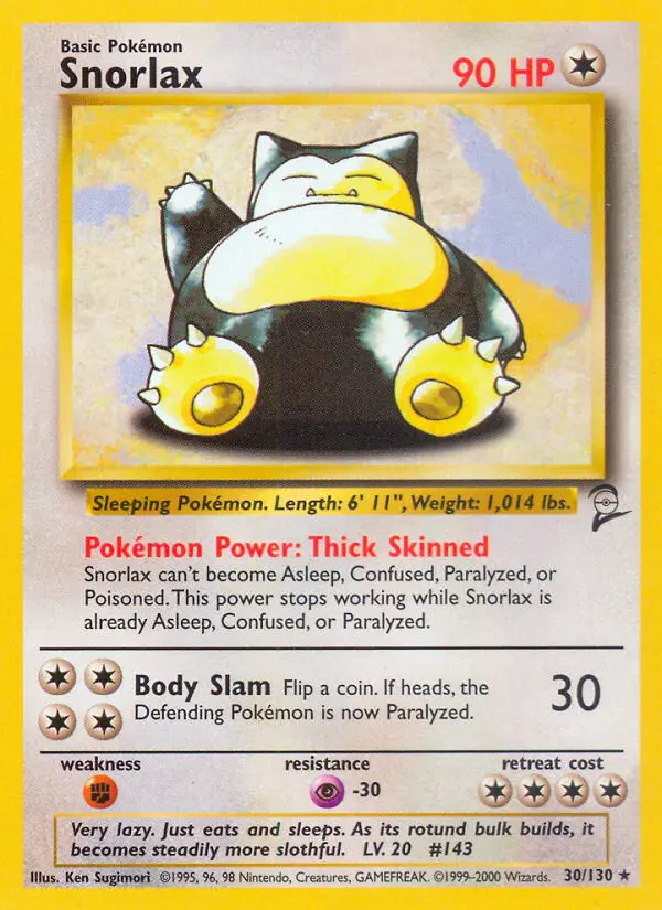 Carte Pokémon Ronflex — Base Set 2