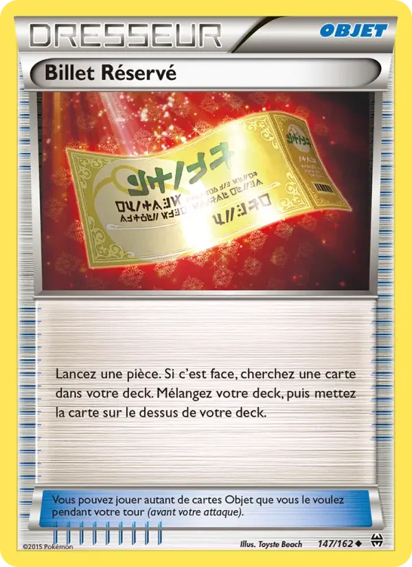 Carte Billet Réservé
