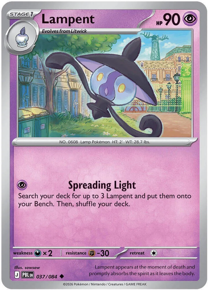 Carte Pokémon Lampent — Nuit Noire