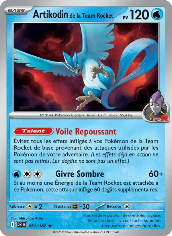 Carte Pokémon Artikodin de la Team Rocket — Rivalités Destinées