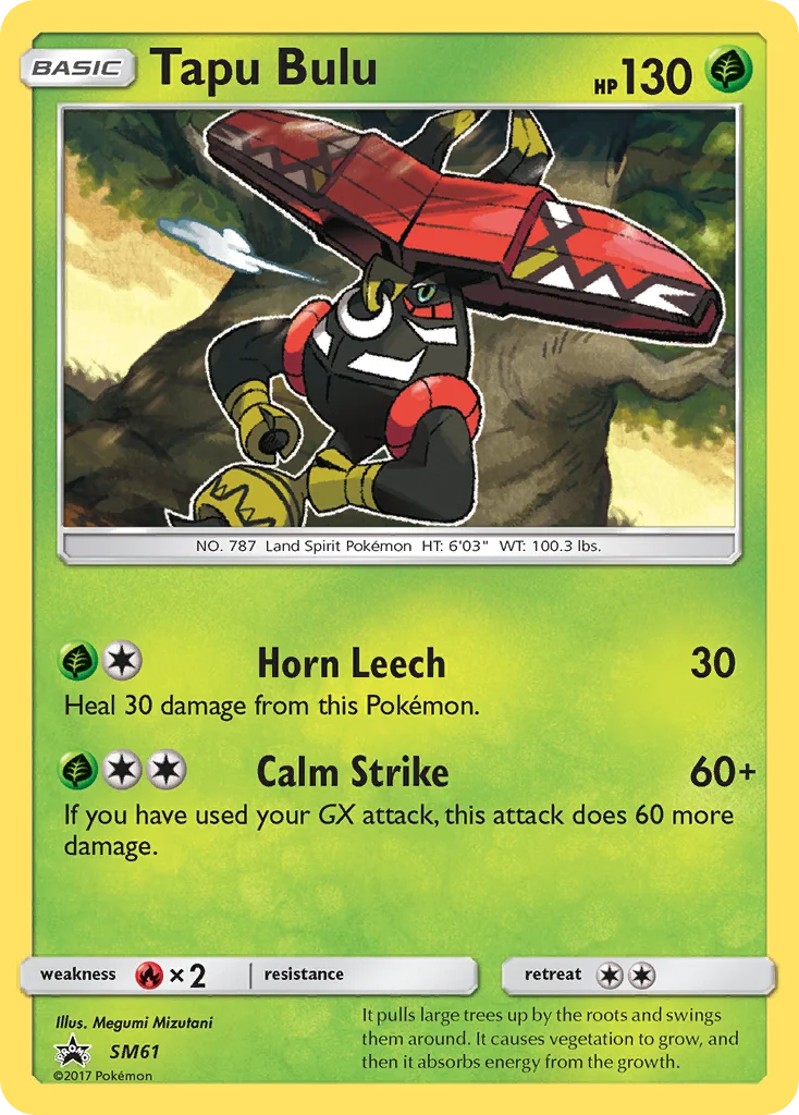 Carte Pokémon Tapu Bulu — Promos Soleil et Lune