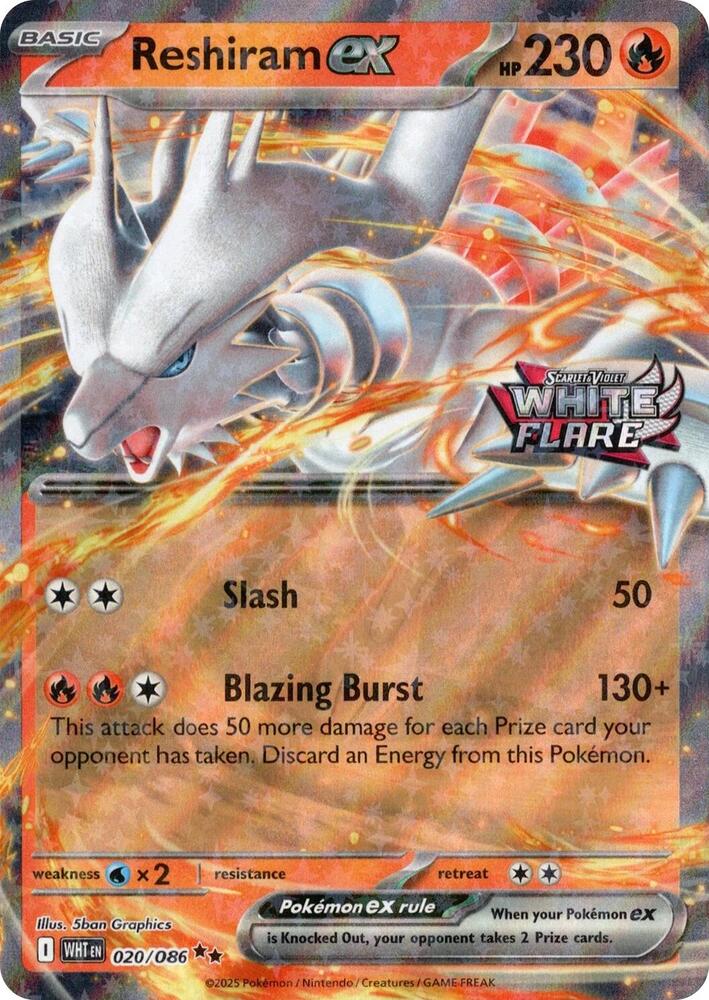Carte Pokémon Reshiram-ex — Aventures Ensemble