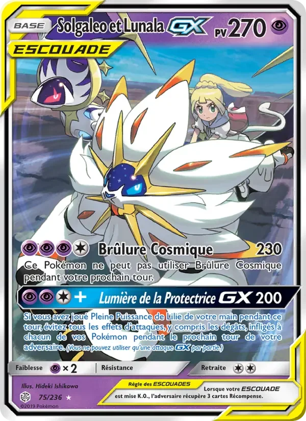 Carte Pokémon Solgaleo et Lunala GX — Éclipse Cosmique