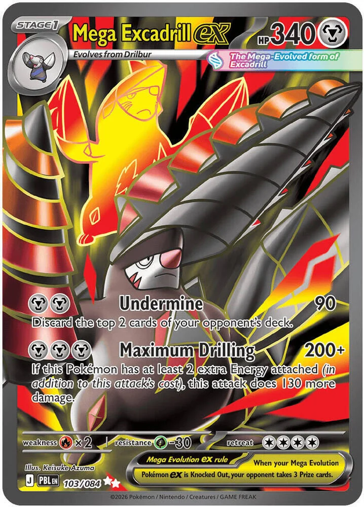 Carte Pokémon Mega Excadrill ex — Nuit Noire