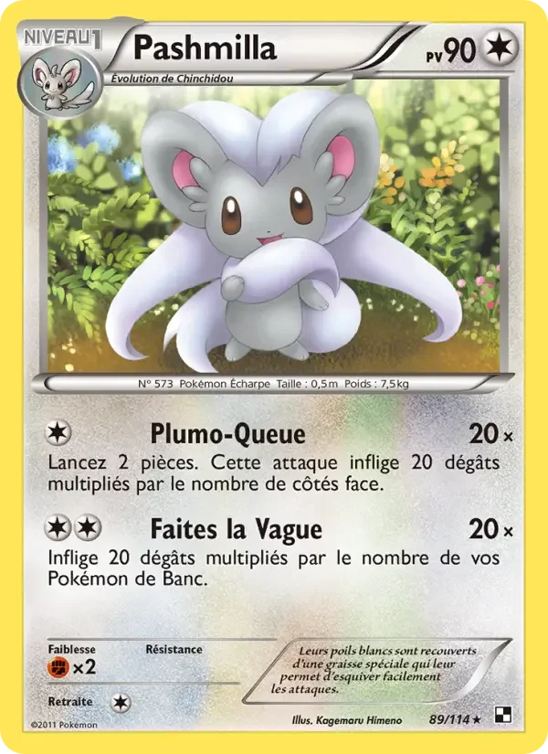 Carte Pokémon Pashmilla — Noir & Blanc