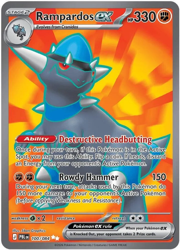 Carte Pokémon Rampardos ex — Nuit Noire