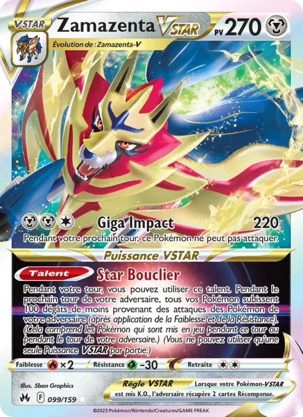 Carte Pokémon Zamazenta VSTAR — Zénith Suprême