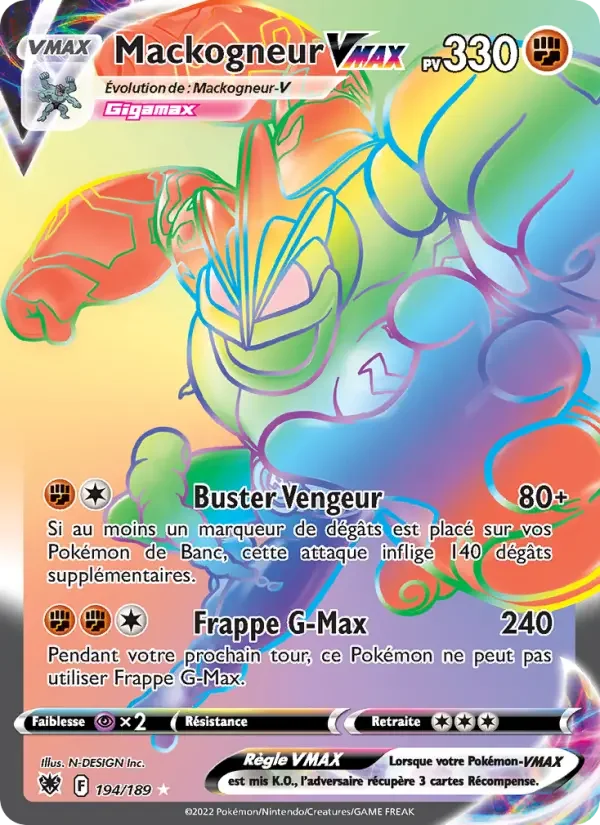 Carte Pokémon Mackogneur VMAX — Astres Radieux