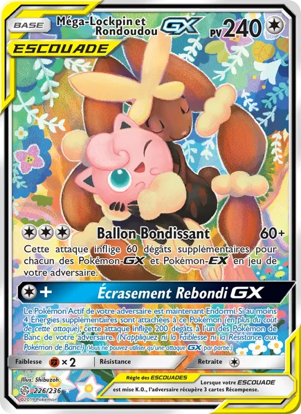 Carte Pokémon Méga-Lockpin et Rondoudou GX — Éclipse Cosmique