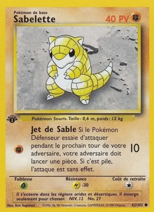 Carte Pokémon Sabelette — Set de base