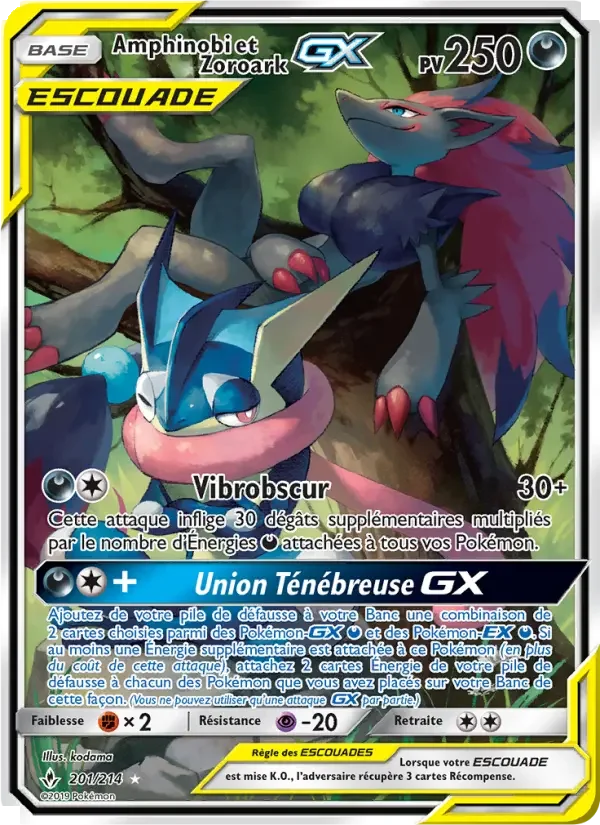 Carte Pokémon Amphinobi et Zoroark GX — Alliance Infaillible