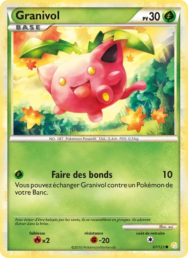 Carte Pokémon Granivol — HeartGold SoulSilver