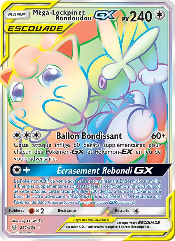 Carte Pokémon Méga-Lockpin et Rondoudou GX — Éclipse Cosmique