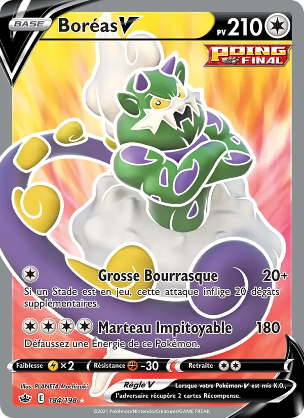 Carte Pokémon Boréas V — Règne de Glace