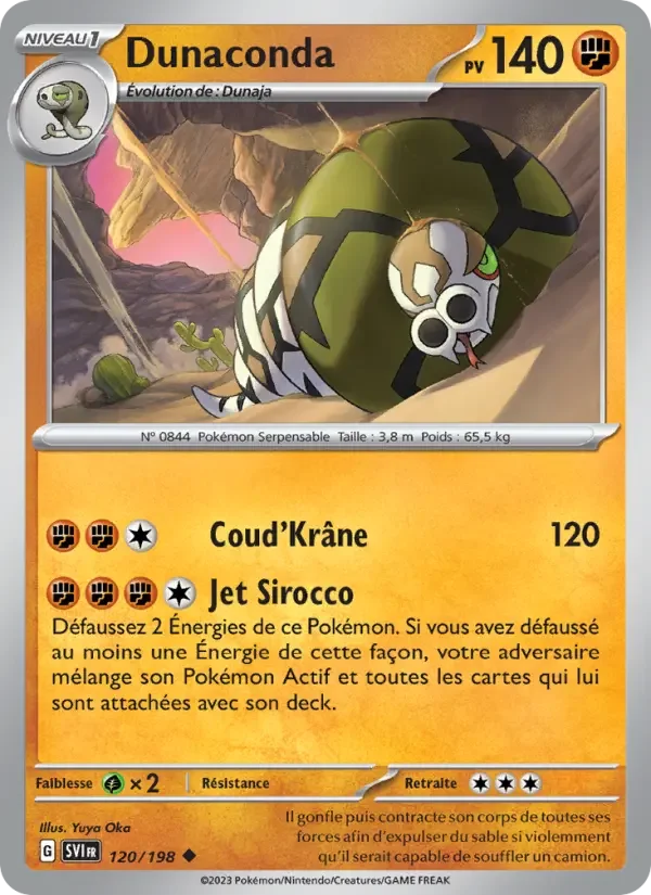 Carte Pokémon Dunaconda — Écarlate et Violet