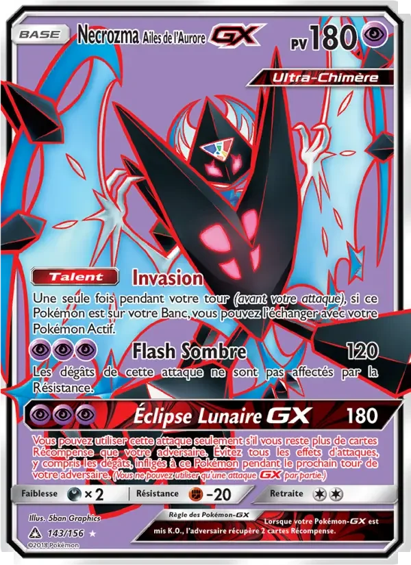 Carte Necrozma Ailes de l’Aurore GX
