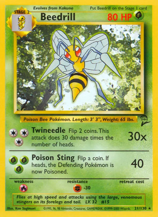 Carte Pokémon Dardargnan — Base Set 2