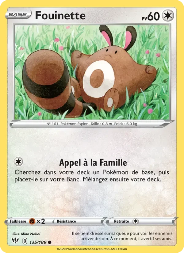 Carte Pokémon Fouinette — Ténèbres Embrasées