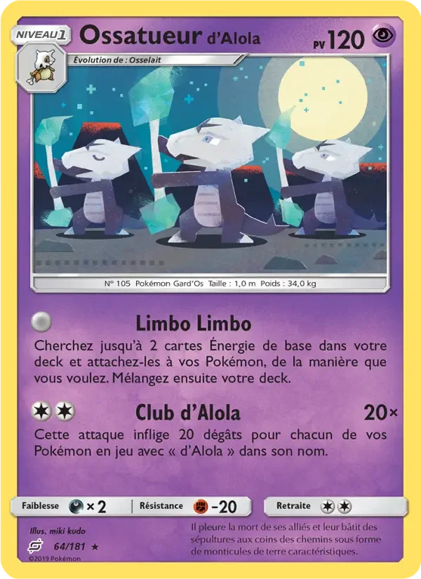 Carte Pokémon Ossatueur d’Alola — Duo de Choc