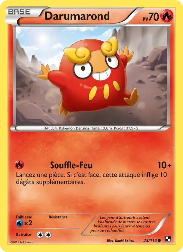 Carte Pokémon Darumarond — Noir & Blanc