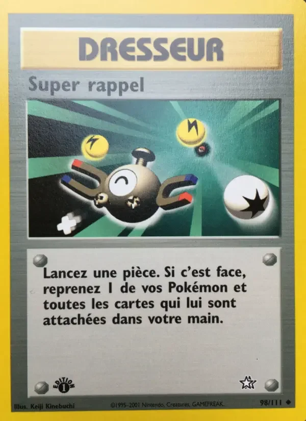Carte Pokémon Super rappel — Neo Genesis
