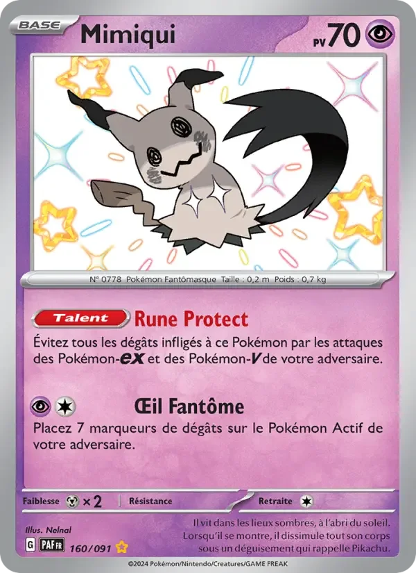 Carte Pokémon Mimiqui — Destinées de Paldea