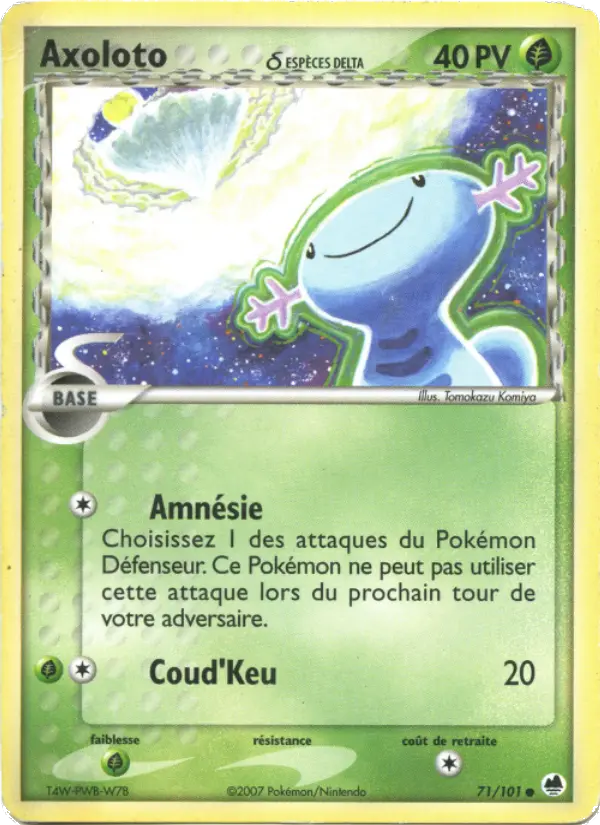 Carte Pokémon Axoloto δ — Île des Dragons