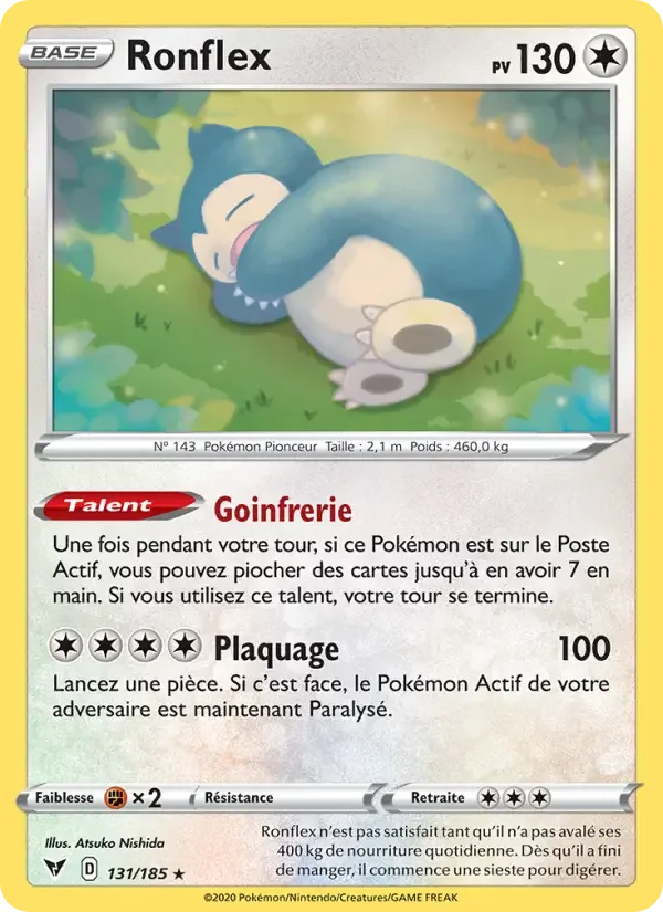 Carte Pokémon Ronflex — Voltage Éclatant
