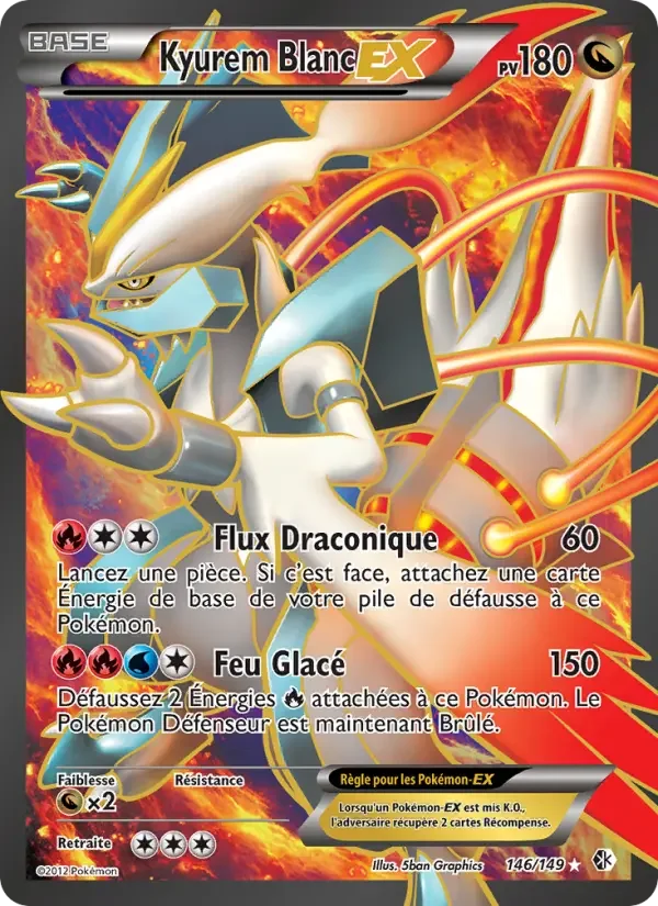 Carte Pokémon Kyurem Blanc EX — Frontières Franchies