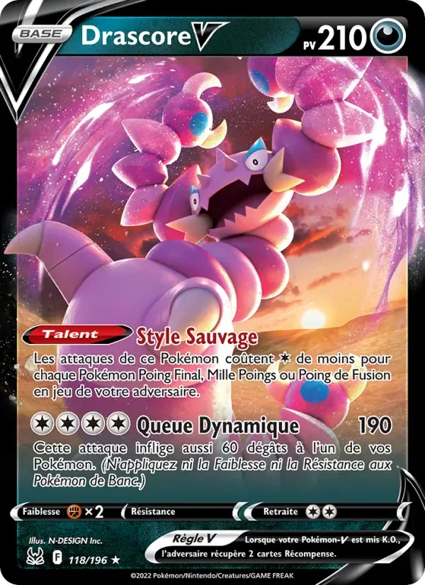 Carte Pokémon Drascore V — Origine Perdue