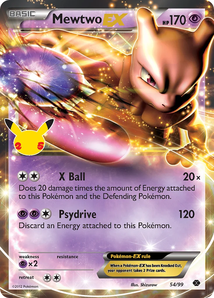 Carte Pokémon Mewtwo-EX — Célébrations