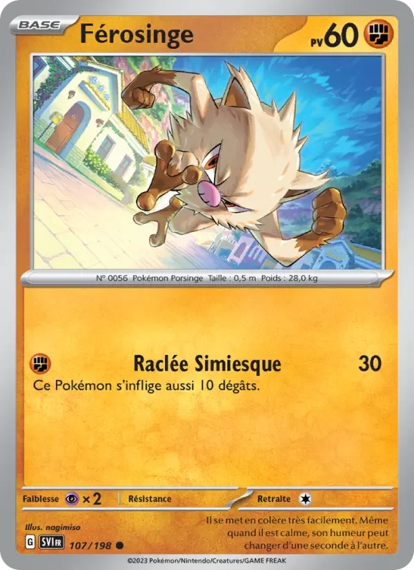 Carte Pokémon Férosinge — Écarlate et Violet