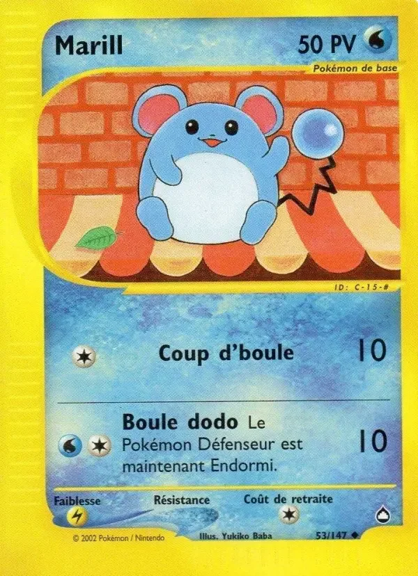 Carte Pokémon Marill — Aquapolis