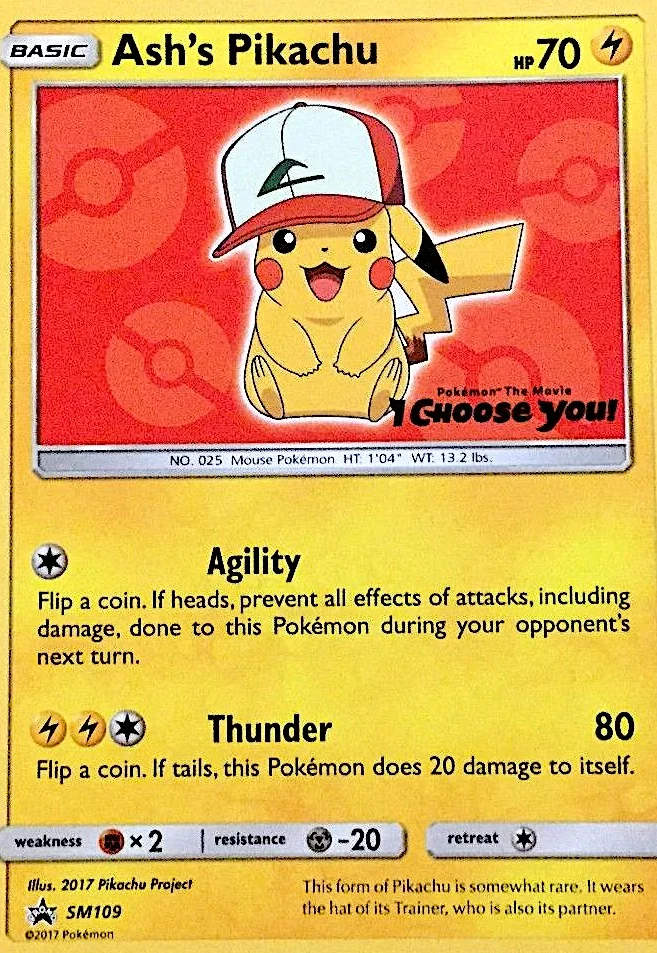 Carte Pokémon Pikachu de Sacha — Promos Soleil et Lune