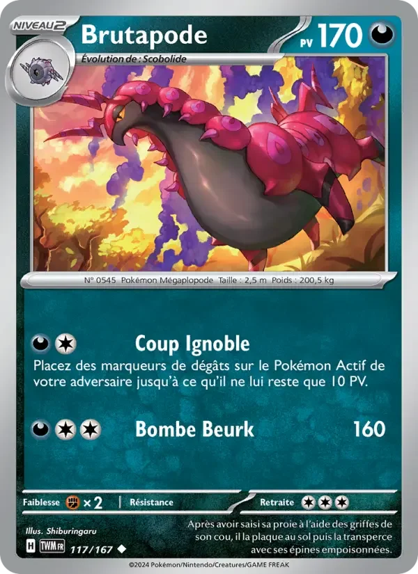 Carte Pokémon Brutapode — Mascarade Crépusculaire
