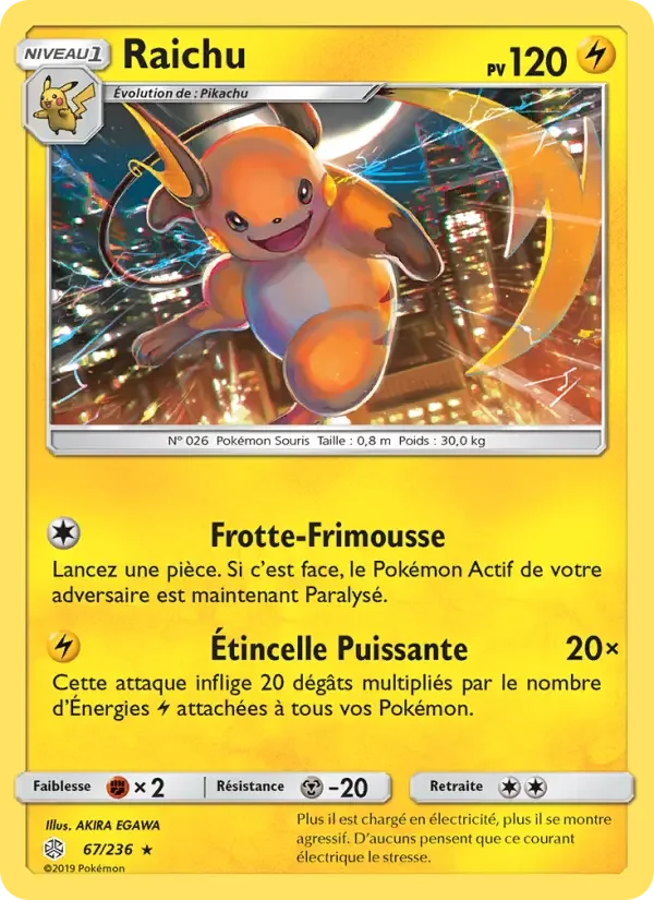 Carte Pokémon Raichu — Éclipse Cosmique