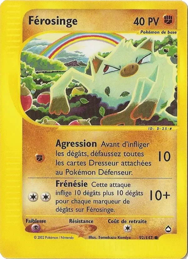 Carte Pokémon Férosinge — Aquapolis