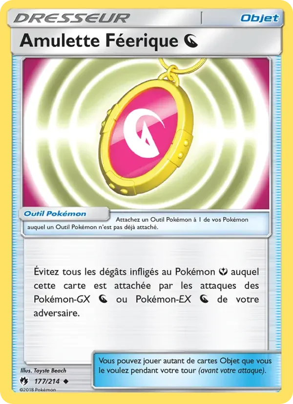 Carte Pokémon Amulette Féerique Dragon — Tonnerre Perdu