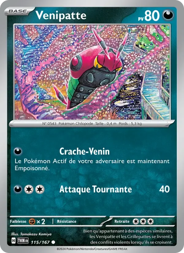 Carte Pokémon Venipatte — Mascarade Crépusculaire