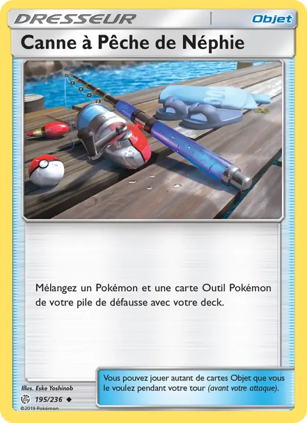 Carte Pokémon Canne à Pêche de Néphie — Éclipse Cosmique
