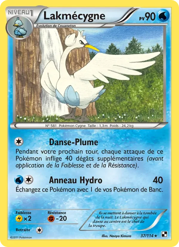 Carte Pokémon Lakmécygne — Noir & Blanc