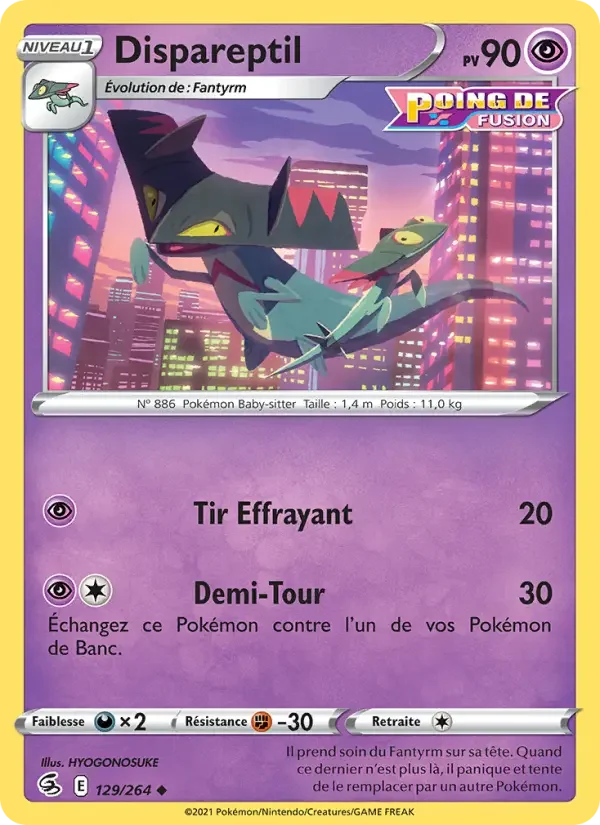 Carte Pokémon Dispareptil — Poing de Fusion