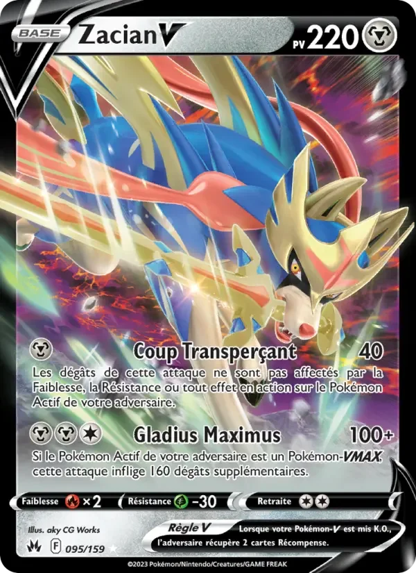 Carte Pokémon Zacian V — Zénith Suprême