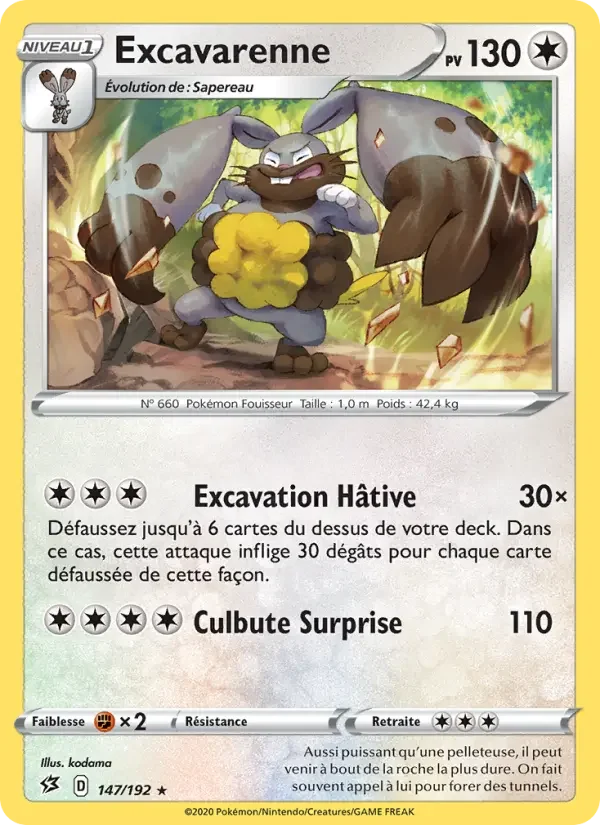 Carte Pokémon Excavarenne — Clash des Rebelles