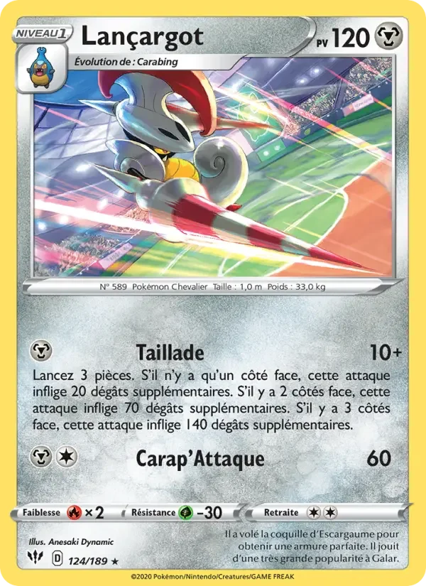 Carte Pokémon Lançargot — Ténèbres Embrasées
