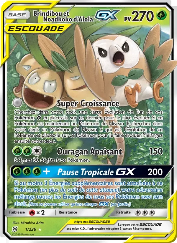 Carte Brindibou et Noadkoko d’Alola GX