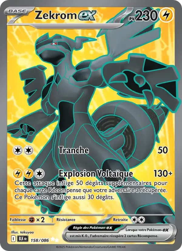 Carte Pokémon Zekrom-ex — Foudre Noire